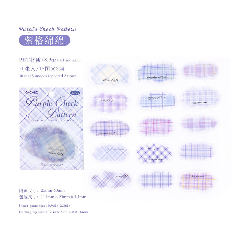 Ink Watercolor Gradient Pet Sticker 30 Pcs
