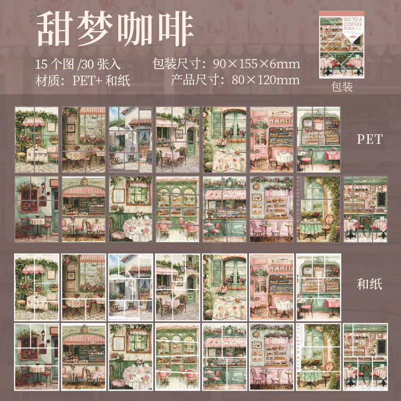 Coffee Place Series Retro DIY Storyboard Stickers, 6 Options - ViktaShop