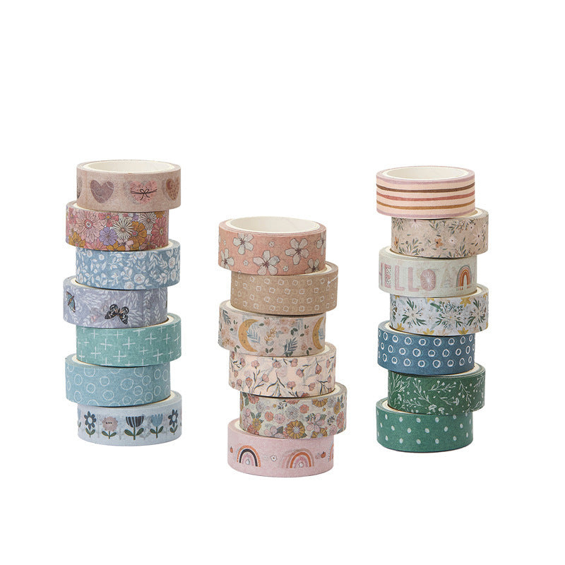 Boho Washi Tape Set – Bohemian Style, 20 Rolls - ViktaShop