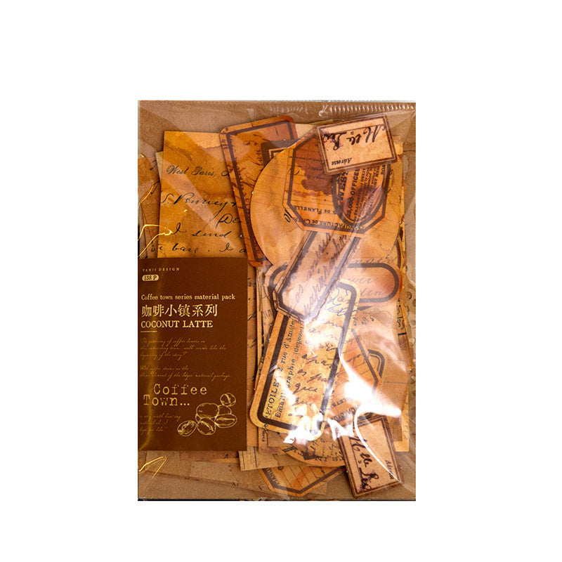 Material Bag – Coffee Town Series, Coffee Theme, 138 Pcs - ViktaShop