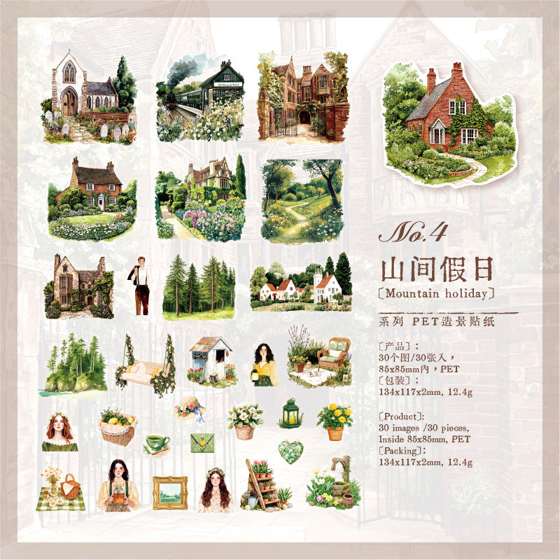 Romantic Garden PET Stickers - ViktaShop