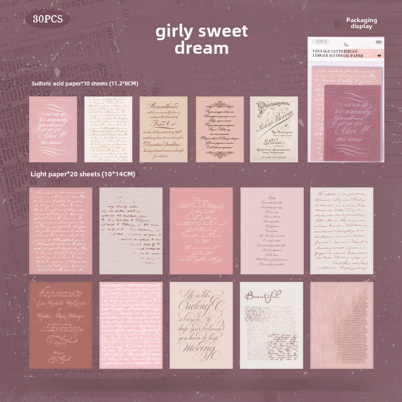 Retro Letterhead Material Paper, 4 Options - ViktaShop