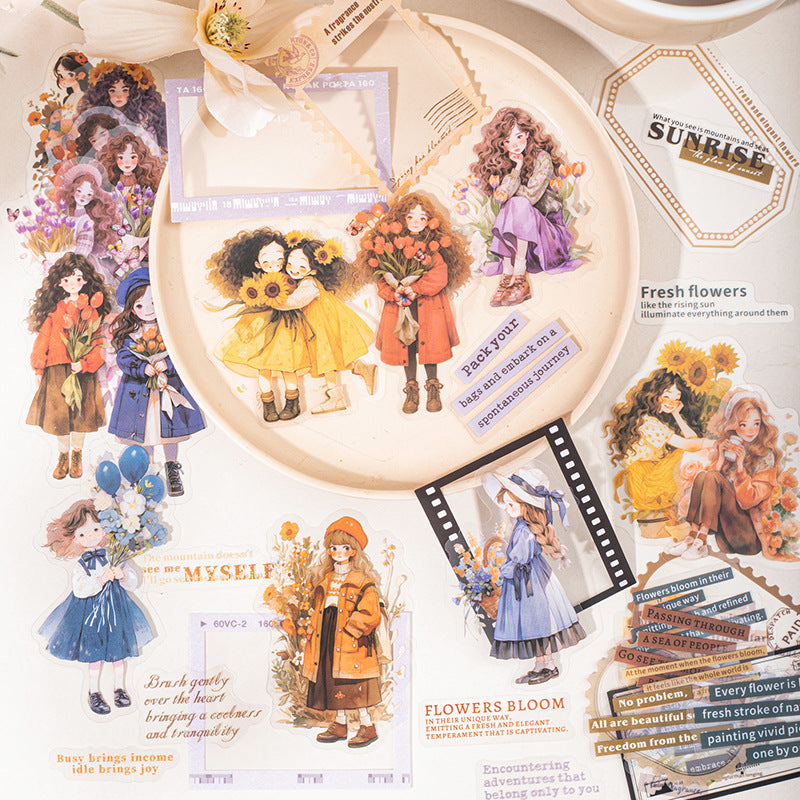 Sticker Bag – Freeze Frame Beautiful Series Retro Character Border, 6 Options - ViktaShop