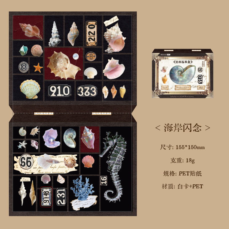 Old Wooden Label Box Series PET Die-cutting Sticker, 4 Pcs - ViktaShop