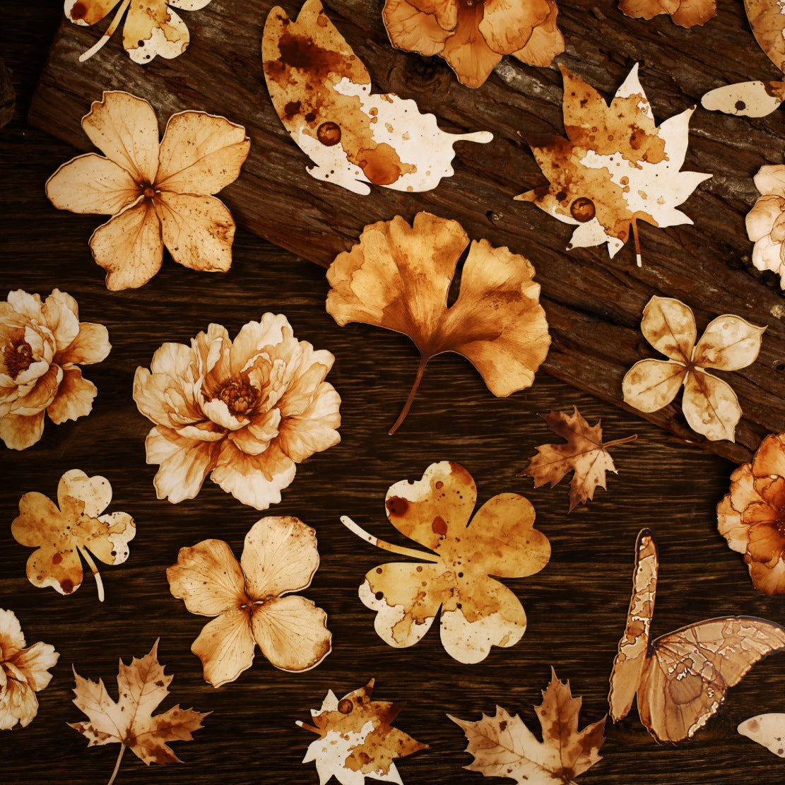 Hard Card Adhesive Paper – Stained Flower Series, 4 Options - ViktaShop