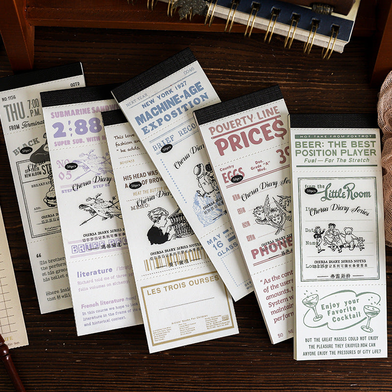 Diary Series Retro Paper - 50 Pcs - ViktaShop