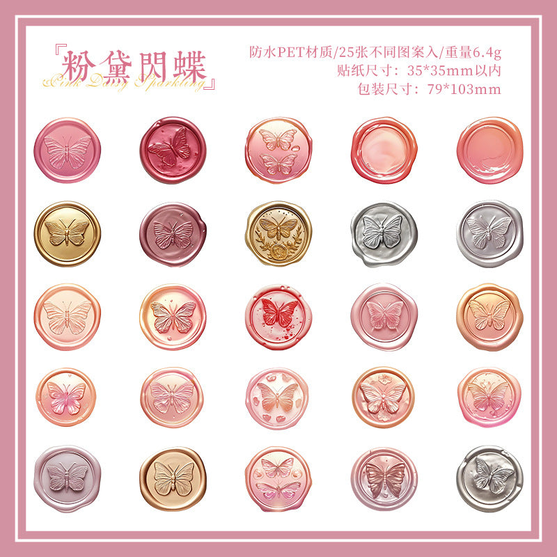 Dark Phantom PET Sticker Pack - Time Wax Series, 25 pcs