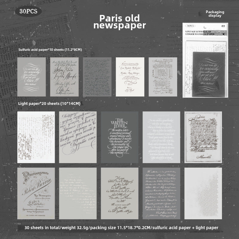 Retro Letterhead Material Paper, 4 Options - ViktaShop