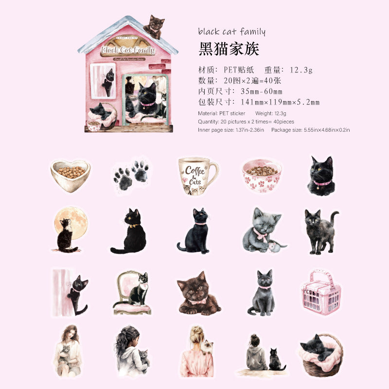 Sugar Poetry Pet White Ink Sticker Pack 6 Types 20 psc