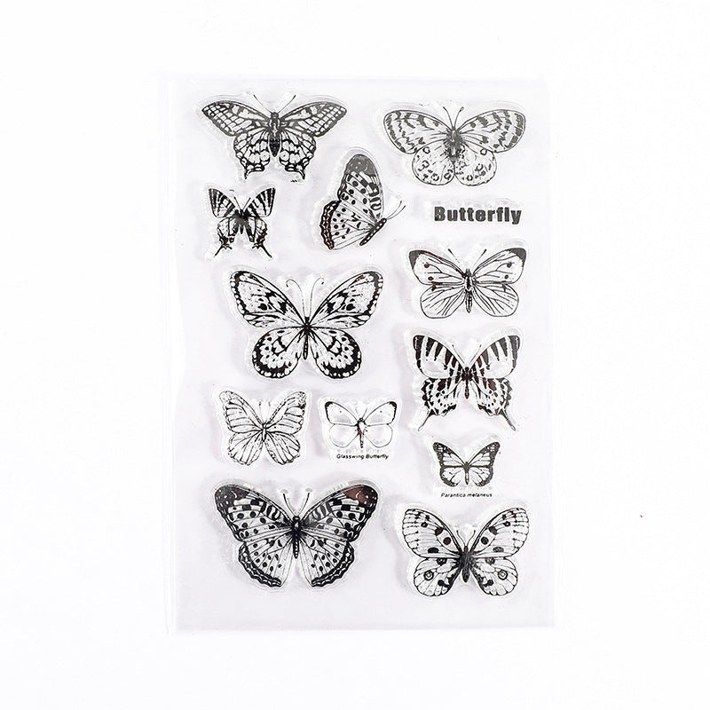 Transparent Silicone Seal - Retro Plant & Flower Collage - ViktaShop