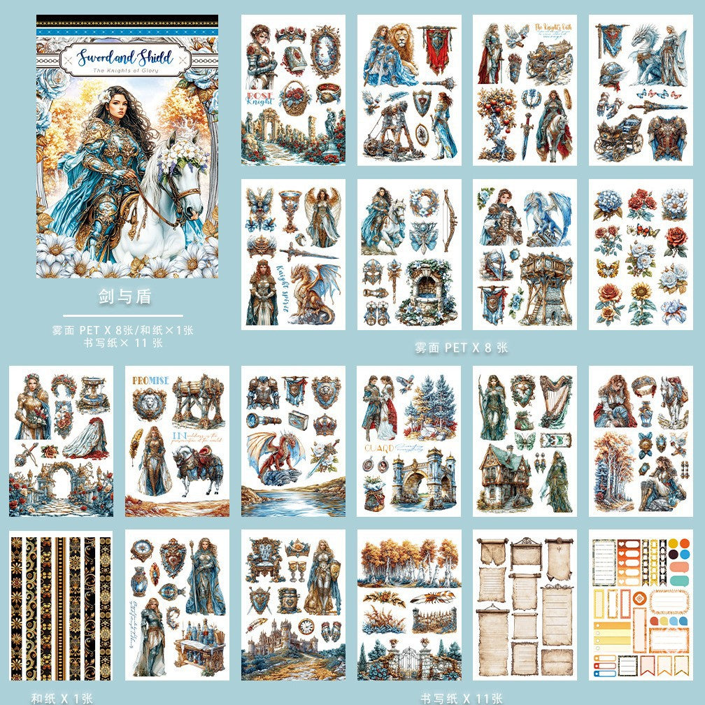 Retro European & American Style Character Sticker Book – Fog, Creative Decoration - ViktaShop
