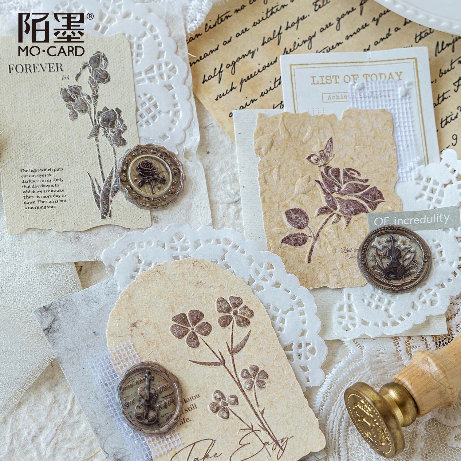 Memory Box Series Paint Glue Stickers, Retro Hand Account, 6 Options - ViktaShop