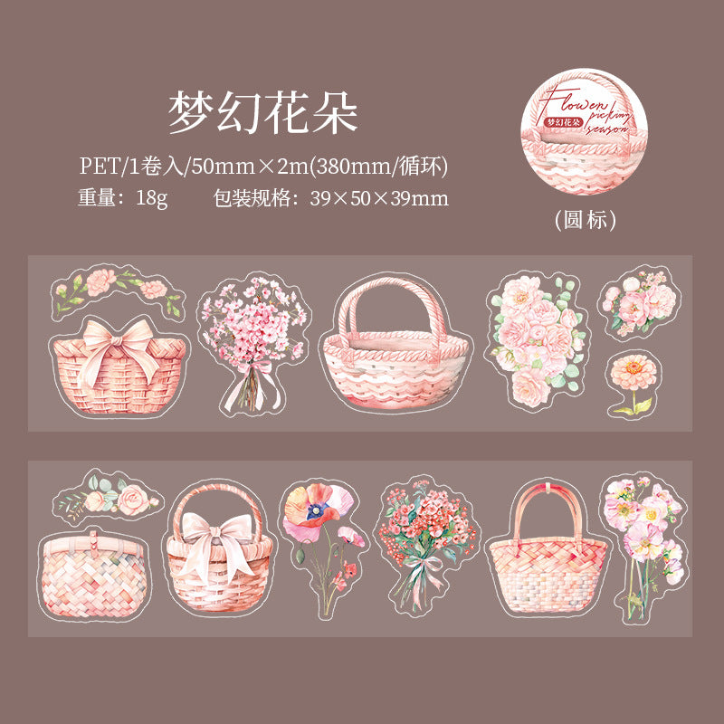 Flower Picking PET Tape – Flower Basket Series, 2m - ViktaShop