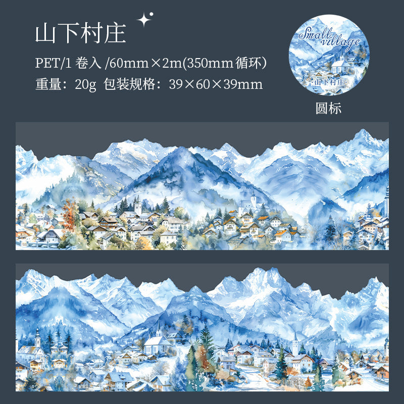 Small Village Washi Tape – Beautiful Day Series, Landscape Theme, 2m - ViktaShop