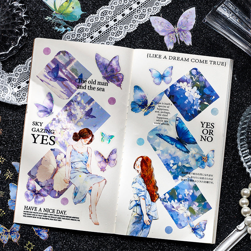 Flashing Butterfly Shadow Stickers – Transparent PET Stickers - ViktaShop
