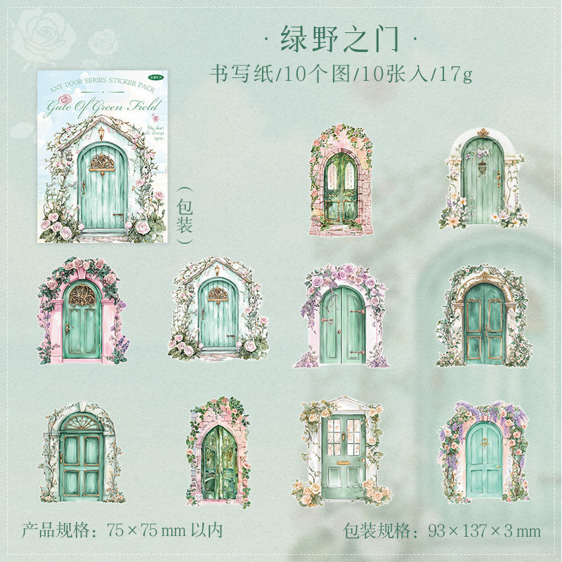 Sticker Pack - Any Door Series, Landscaping, Hard Card, 10 Pcs
