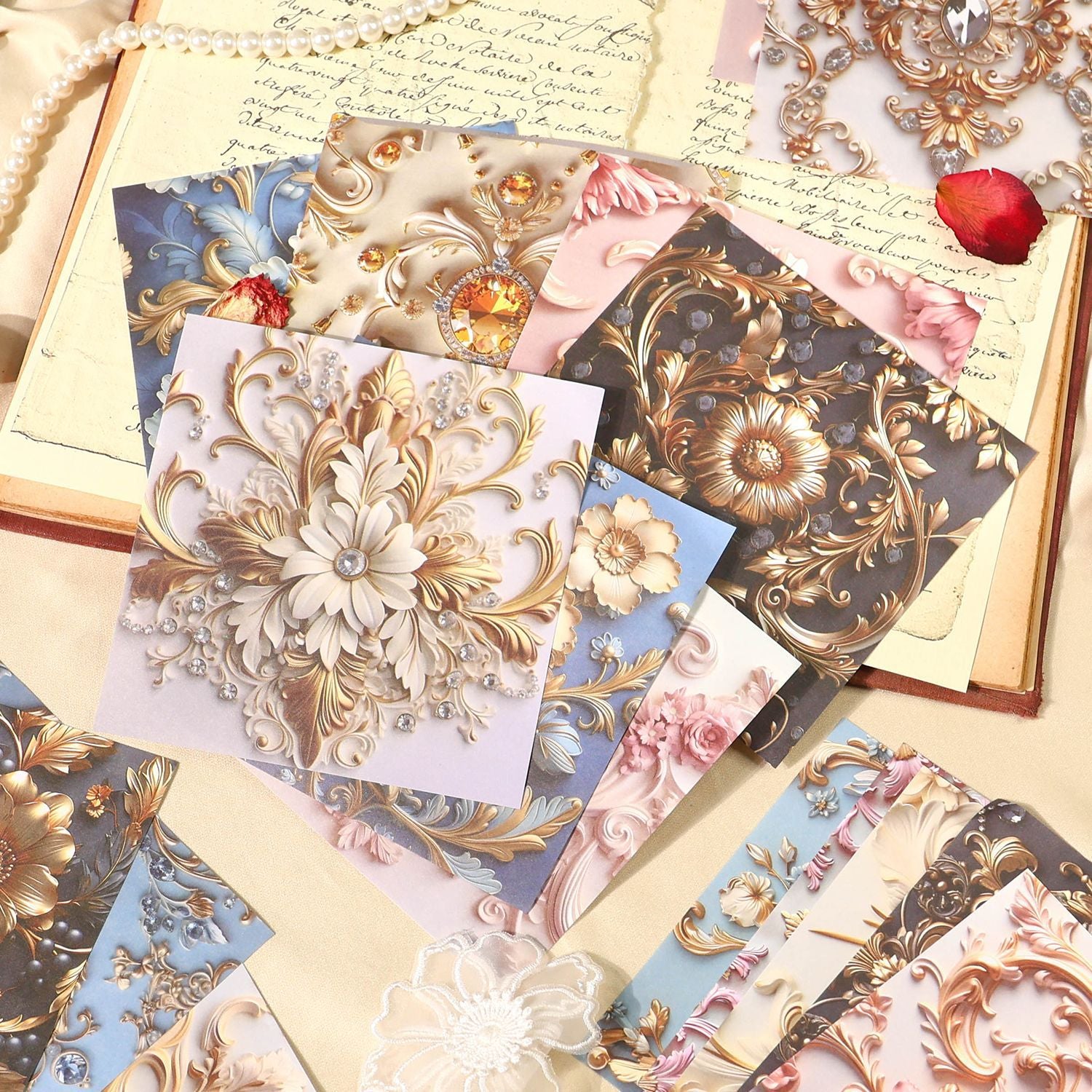 Elegant Baroque Sticker Pack - European Retro Style, 4 Options - ViktaShop