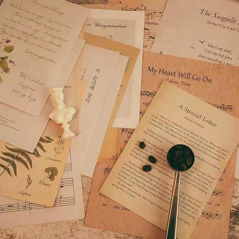 Retro Props Old Music Score Paper & English Newspaper Scrapbooking Background – Vintage Paper for DIY Crafts - ViktaShop