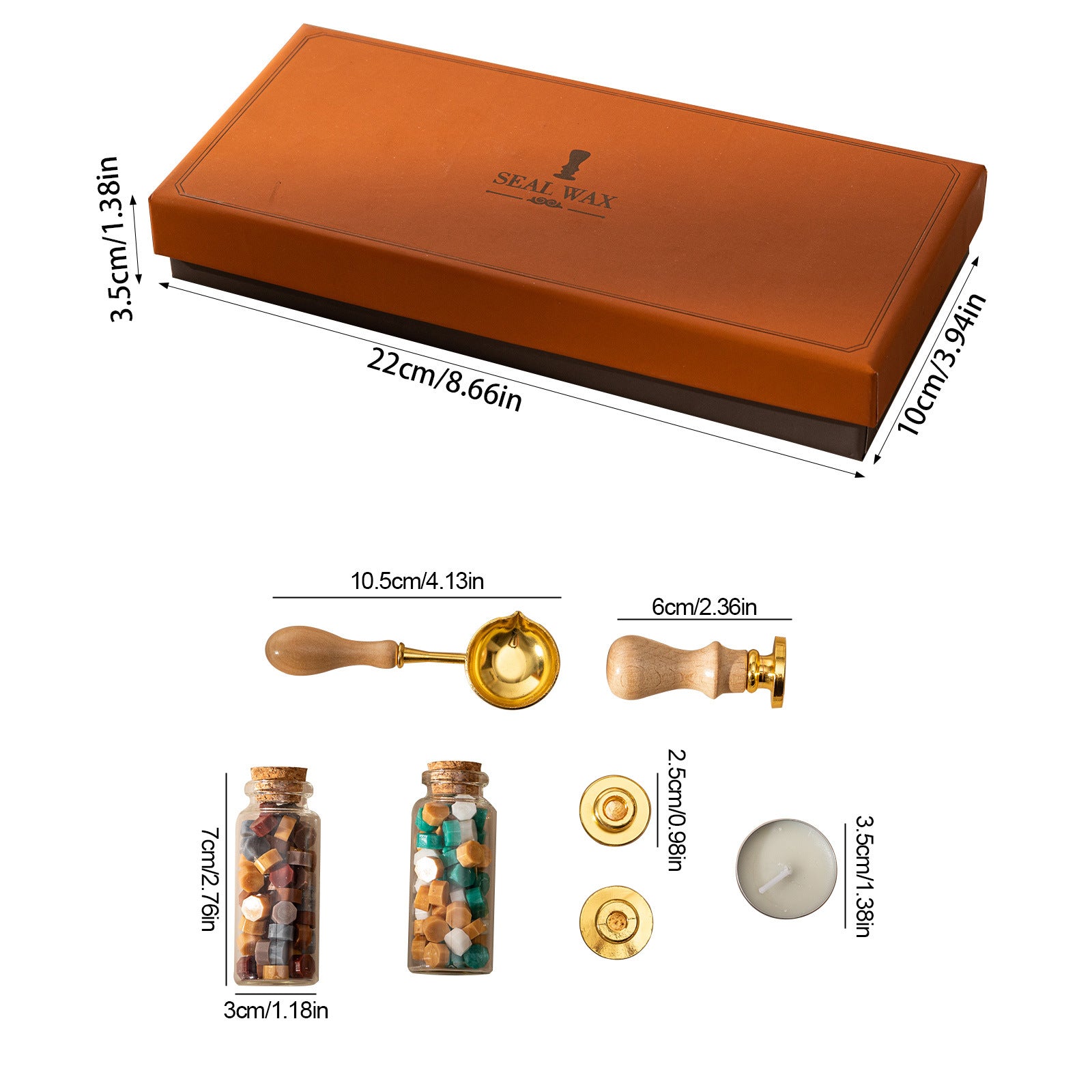 Vintage Fire Paint Seal Gift Box – Christmas Wax Seal Set with Log Handle - ViktaShop