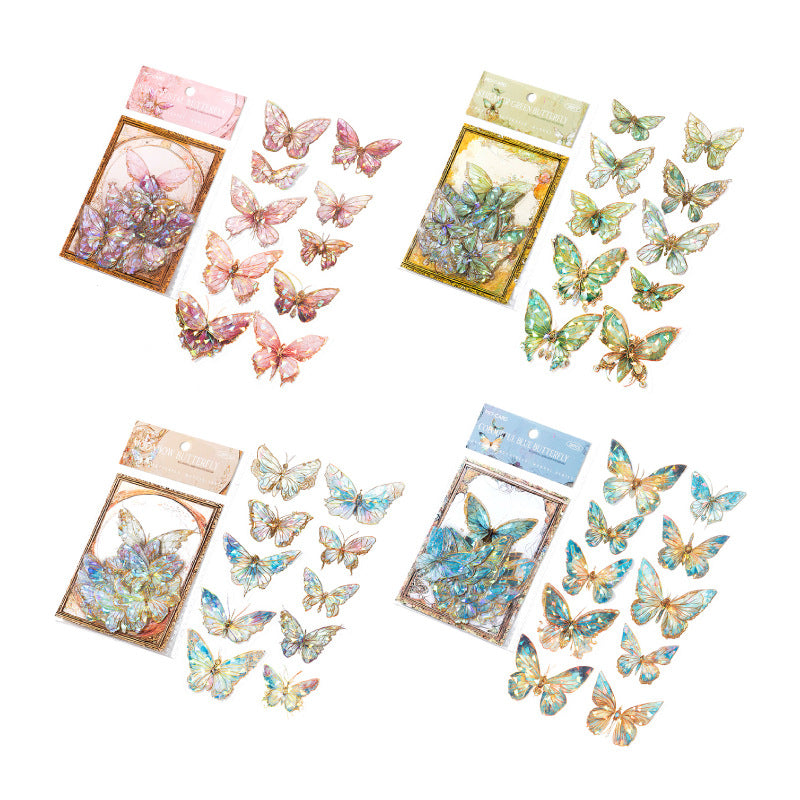 Ice Crystal 3D Butterflies Stickers – PET Decorative Stickers - ViktaShop