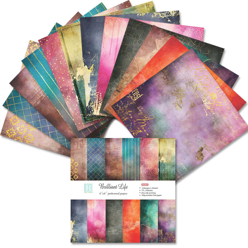 Pattern Paper for DIY Album & Scrapbook – 24 Sheets - ViktaShop