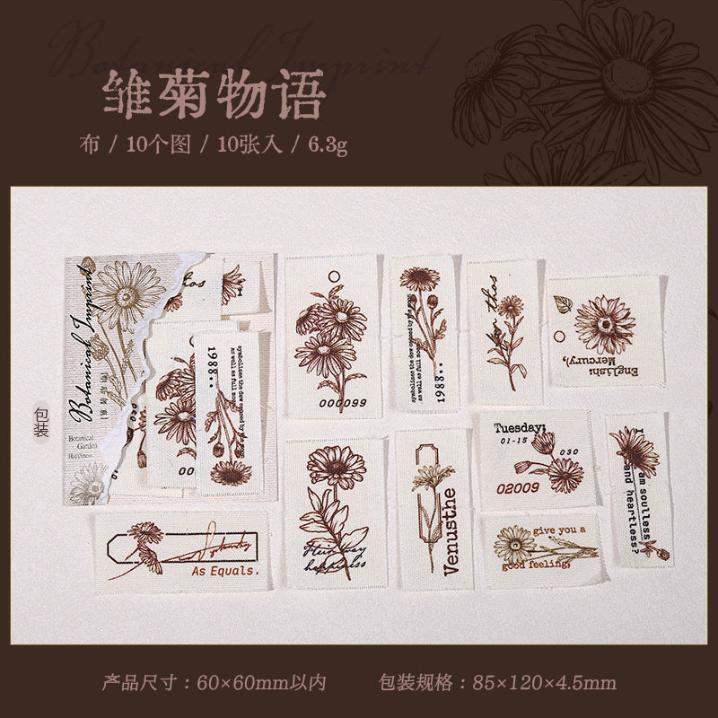 Botany imprint series plant theme fabric material 10 psc