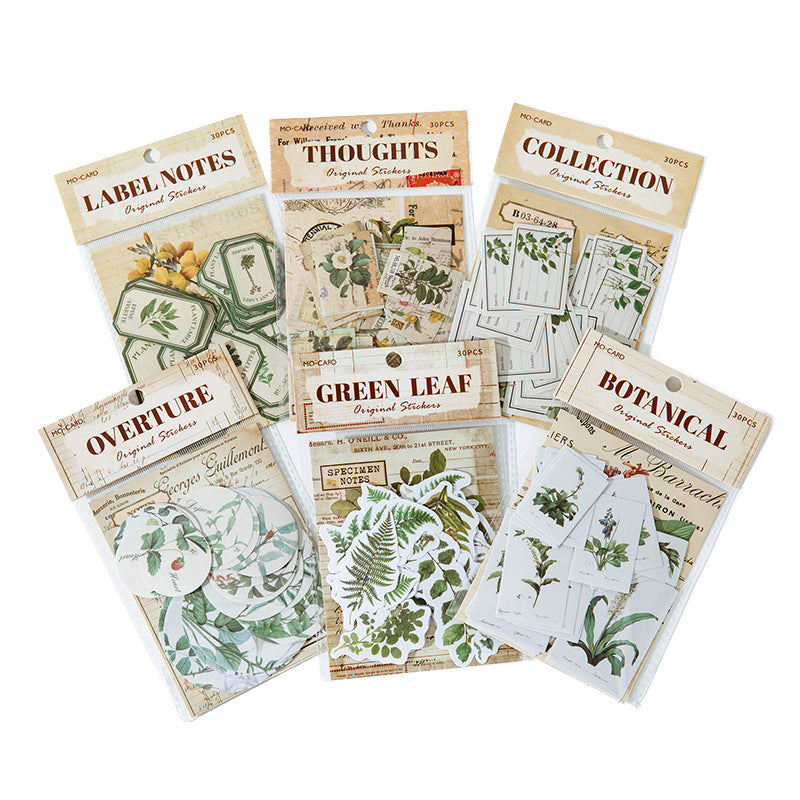 Sticker Bag Retro Plant DIY Background, 6 Options - ViktaShop