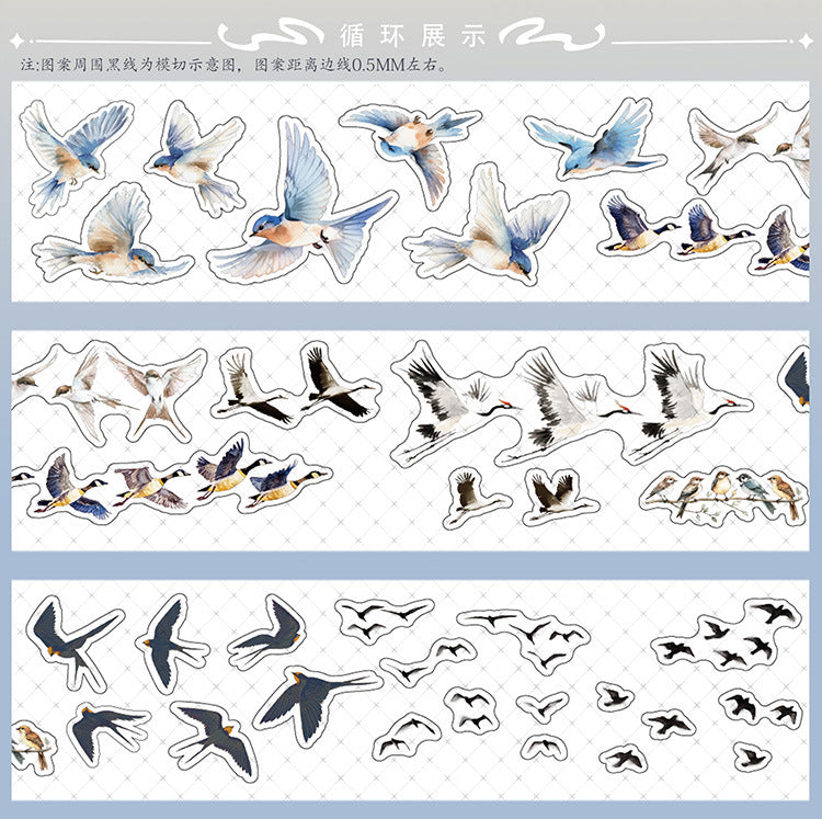 Bird Tape paper sticker Die-cut