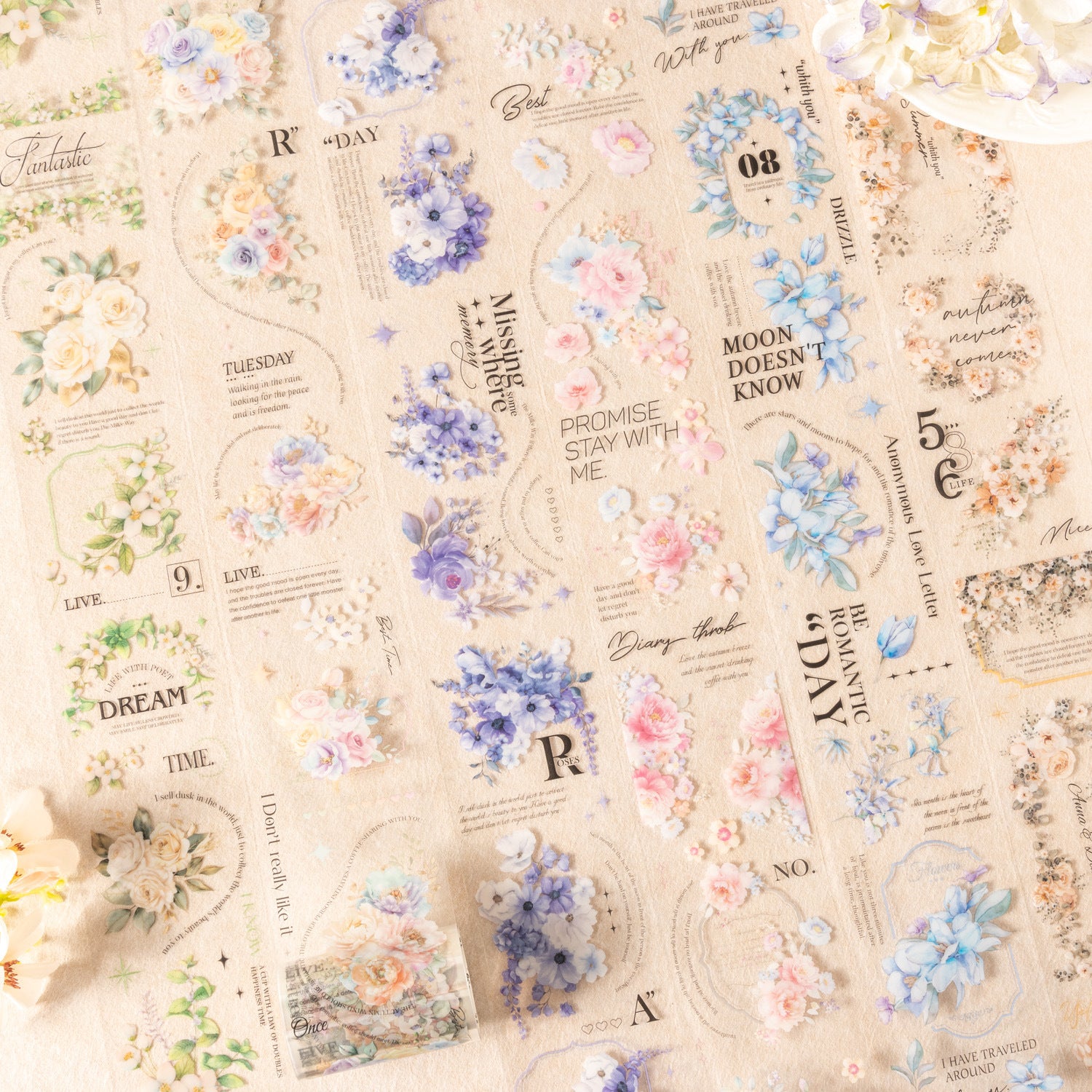 Smell Flowers and Tell PET Tape – Flower Series, 2m - ViktaShop