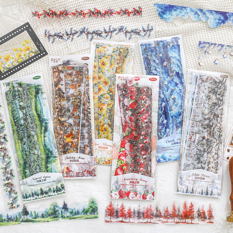 Paper Trace Forest Flower PET Stickers – Retro Lace Series, 6 Options - ViktaShop