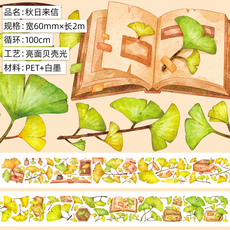 PET Journal Tape – Flower Material & Retro Character - 2m - ViktaShop