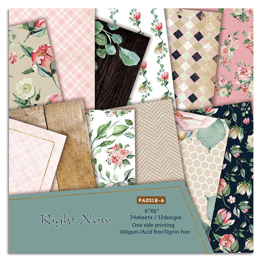 Retro Flower DIY Album Scrapbook Pattern Paper - 24 Sheets - ViktaShop