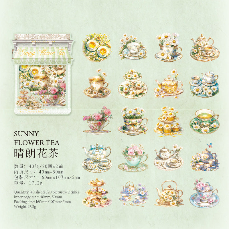 Sugar Poem PET Stickers - Sweet Flower Series, 6 Options - ViktaShop