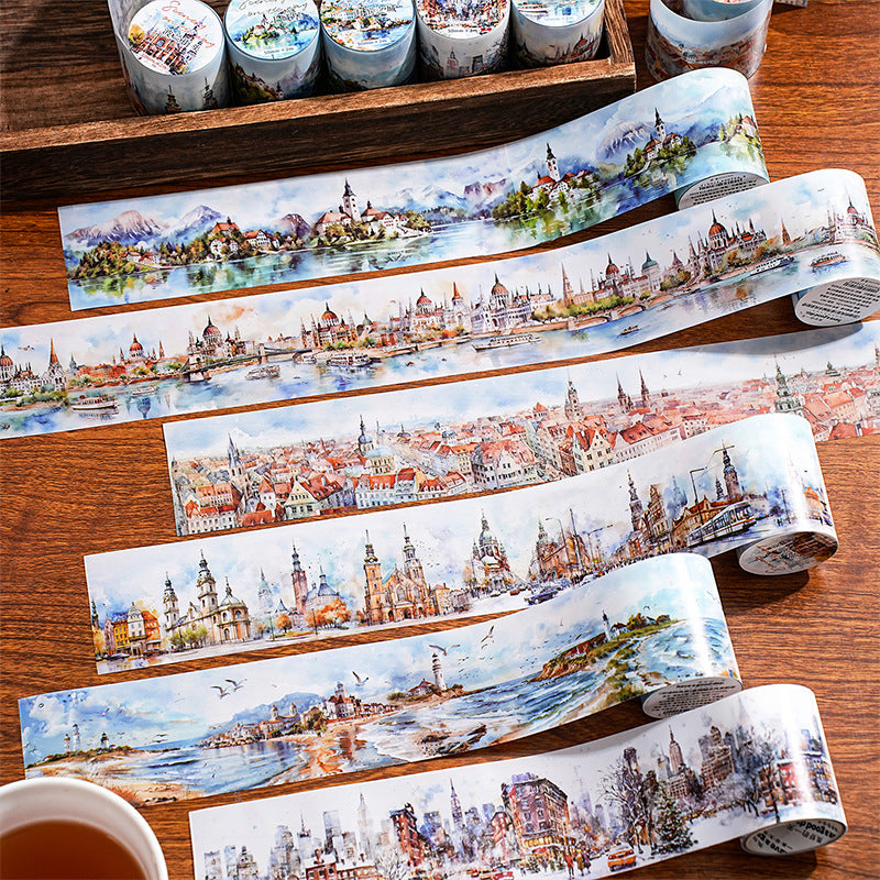 Scenery Series, City Travel Landscaping Washi Tape, 2m - ViktaShop