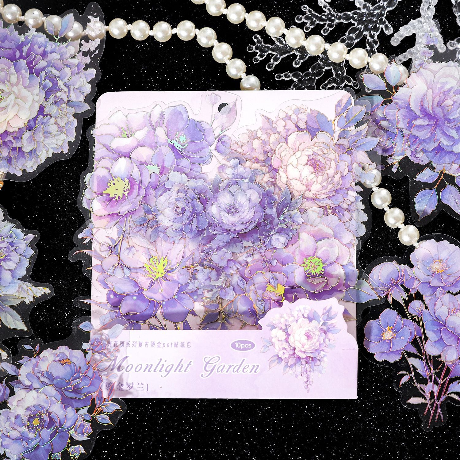 Moonlight Garden Series Retro Pet Stickers 6 Styles 10 psc