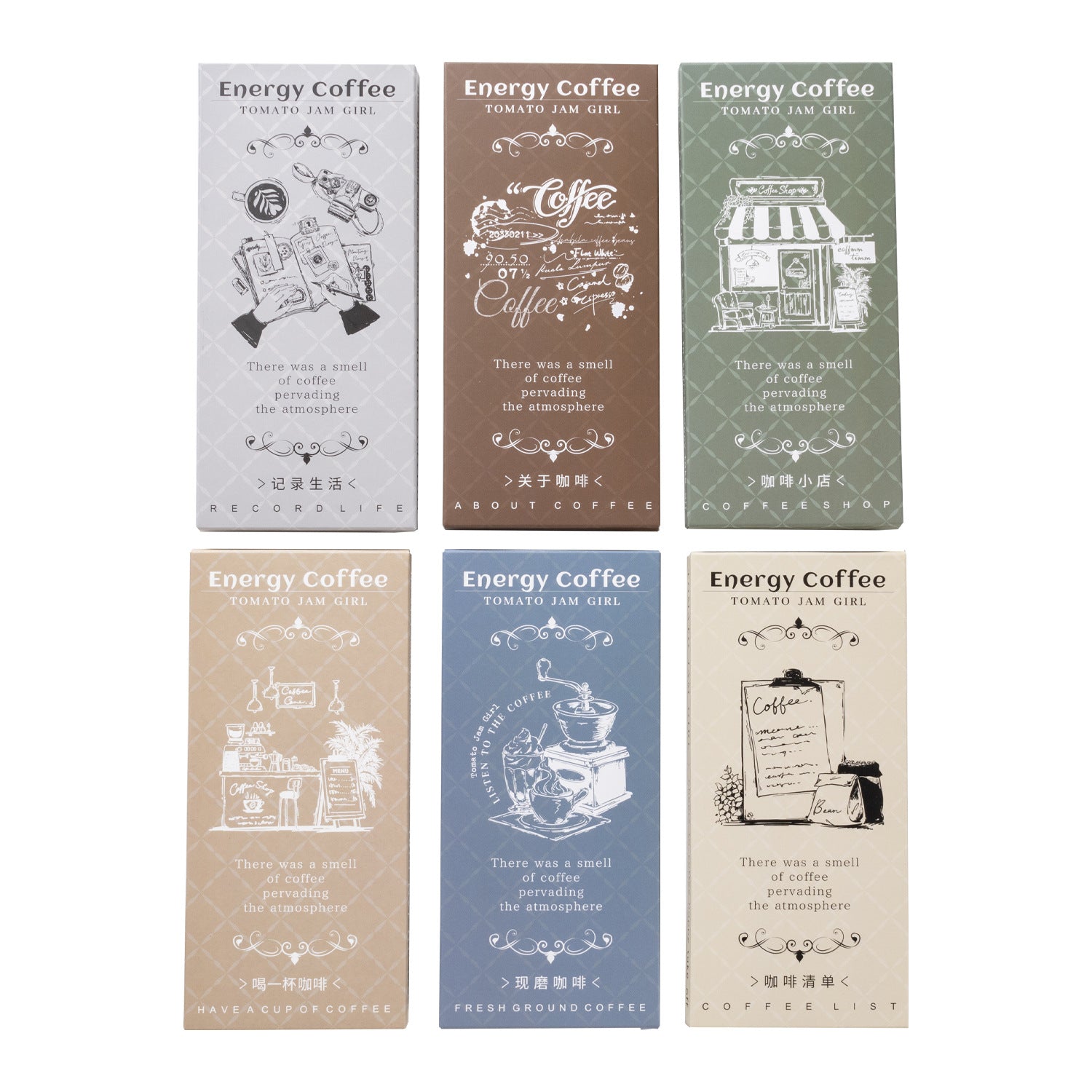 Paper Café Stickers – 6 Designs - ViktaShop