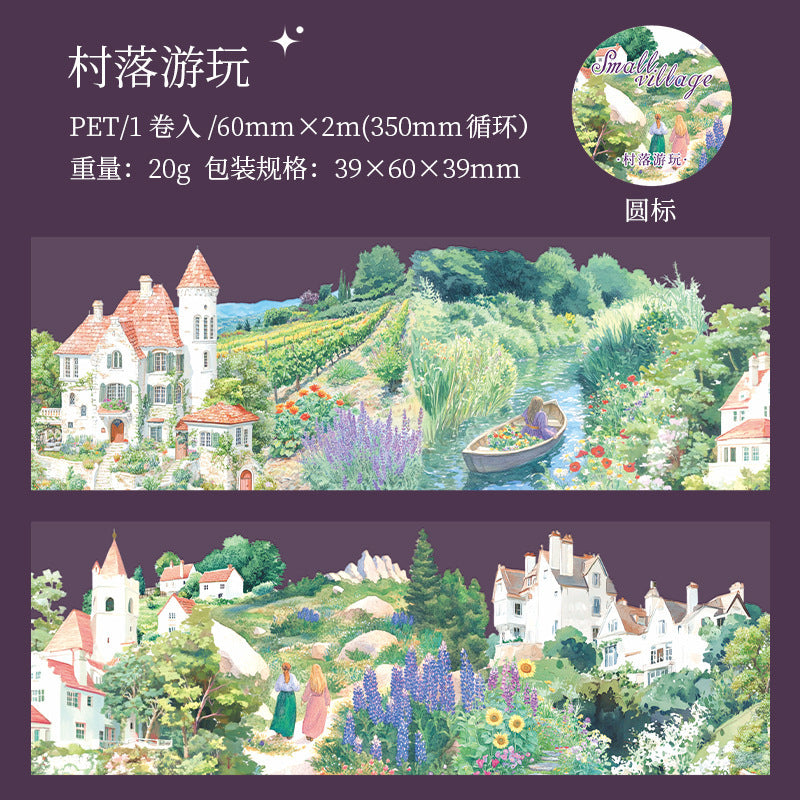 Small Village Washi Tape – Beautiful Day Series, Landscape Theme, 2m - ViktaShop