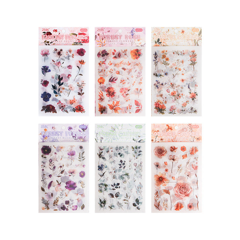 Waterproof PET Plant & Flower Stickers – Grass Flower Ballad Series - ViktaShop