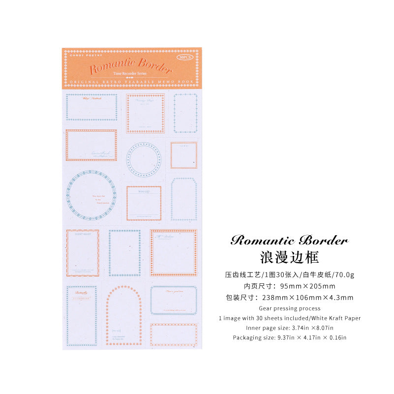 Time Recorder White Kraft Notepad - Pressed Line Series, 6 Options - ViktaShop