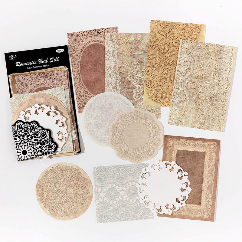 Note Paper – Lace Showroom Series, Retro Style, 6 Options - ViktaShop