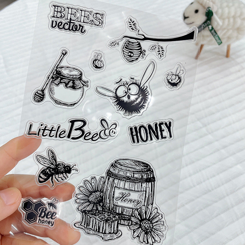 Bee Transparent Silicone Stamp – DIY PVC Children's Journal Decorative Seal - ViktaShop