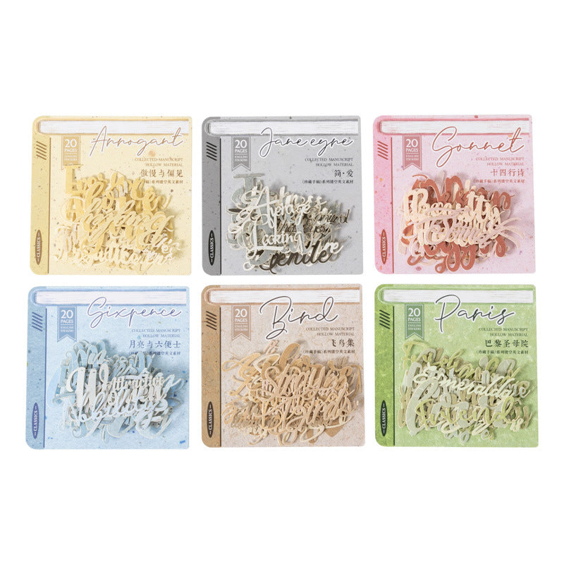 Manuscript Series Hollow English Material Paper, 6 Options - ViktaShop