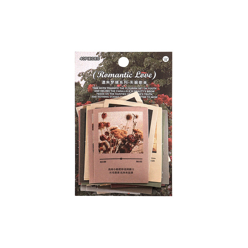 Lost Dream Paper Stickers - Retro Literary Series, 20 Pcs - ViktaShop
