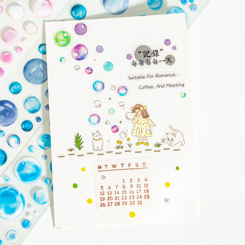 Floating Bubble Series – Die-cut PET Tape for Hand Account Decoration, 2m - ViktaShop