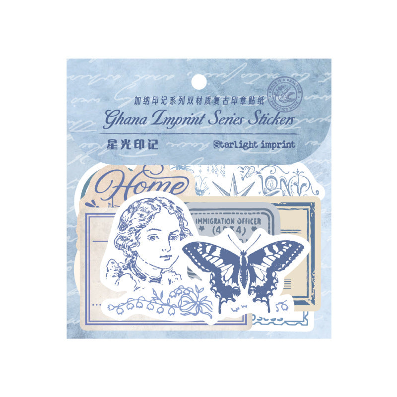 Retro Stamp Stickers - Ghana Series, 25 Pcs