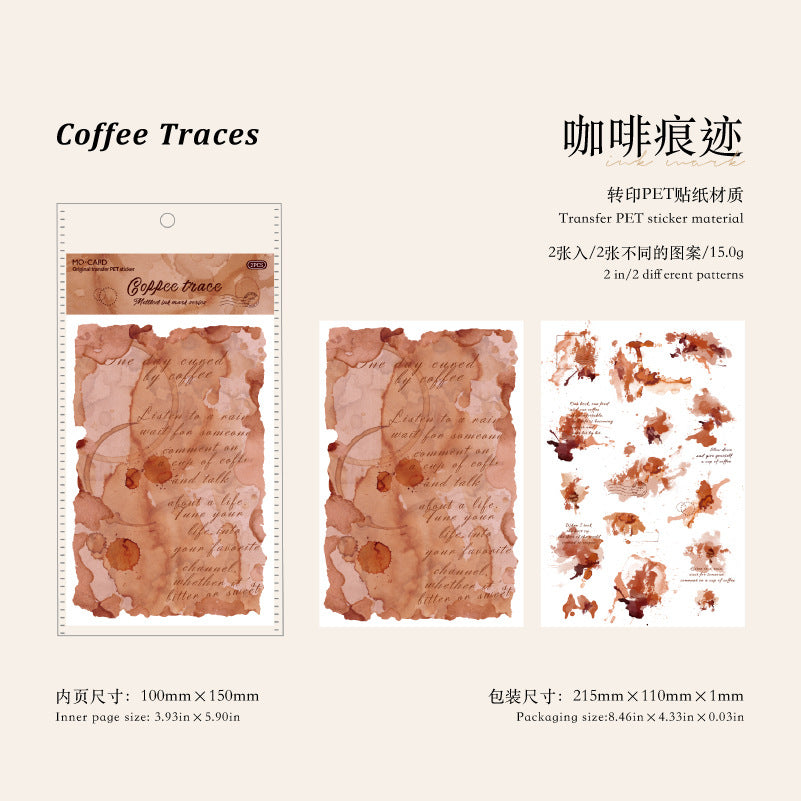 PET Stickers – Watercolor Retro Decorative Set - ViktaShop
