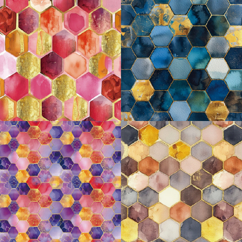 Gilded Background Paper Single-Sided for Journals, Scrapbooks & Cards, 24 Sheets - ViktaShop