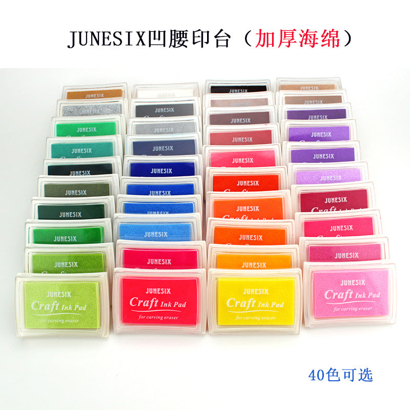 Korean Style 40-Color Ink Pad Set – Thick Sponge for DIY Stamping - ViktaShop
