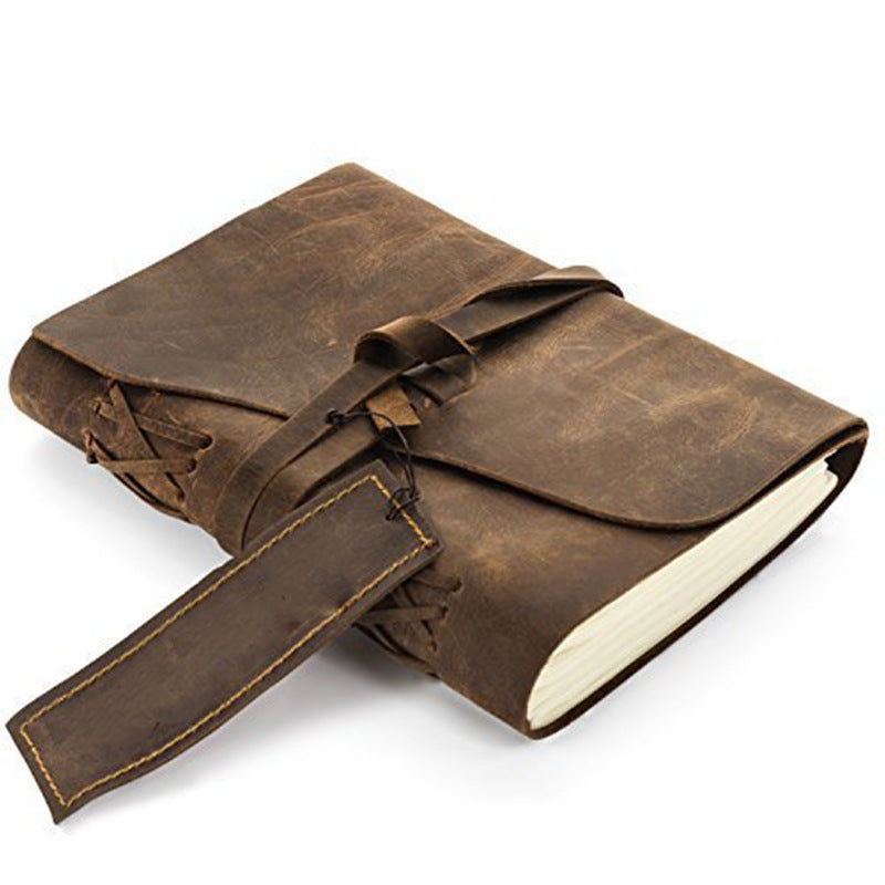 Brown Leather Hardcover Notebook – Travel Diary & Sketch Journal - ViktaShop