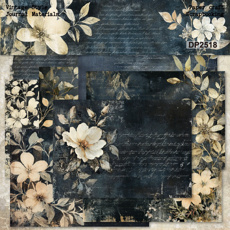 Flowers paper material background A5